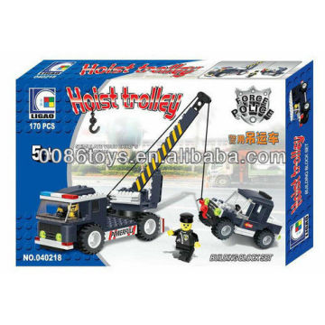 HW TOYS 170pcs esclarecer tijolos caminhão carro da polícia brinquedo Edifício Construção bloco de construção